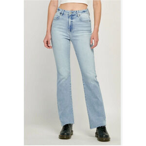 Hidden Ryan High-Rise Bootcut Slit Cuff Raw Hem Jeans 28